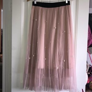 Long pink skirt